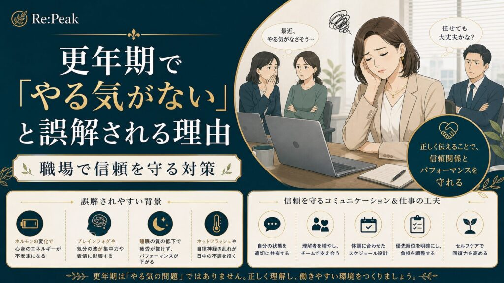 更年期で「やる気がない」と誤解される理由