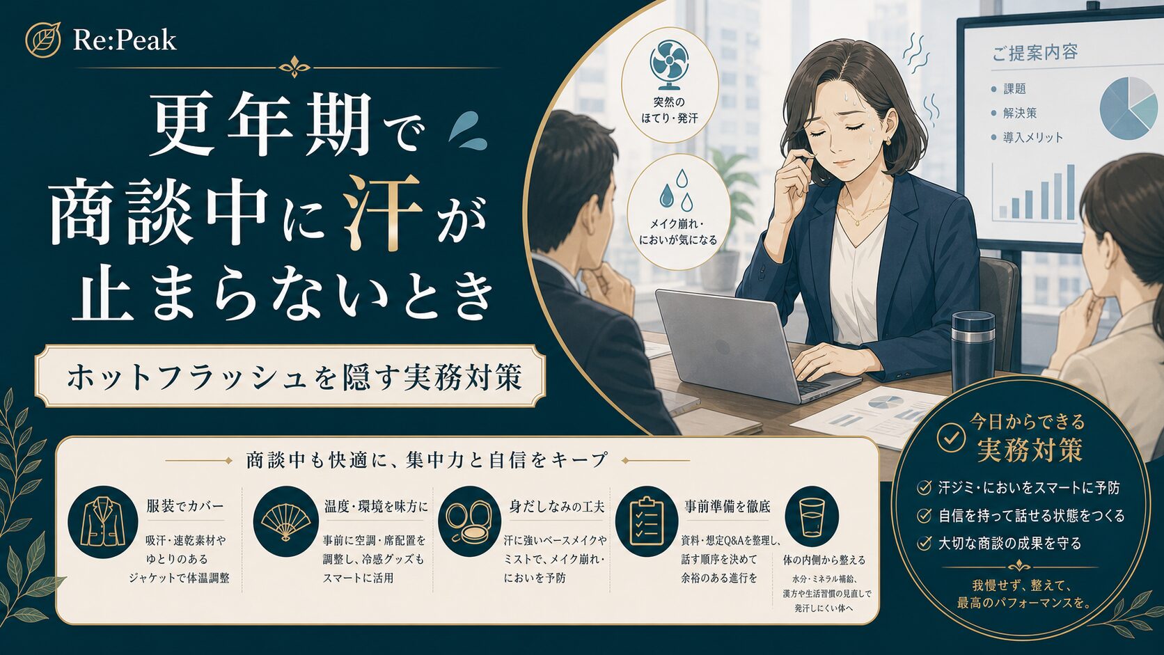 更年期で商談中に汗が止まらないとき