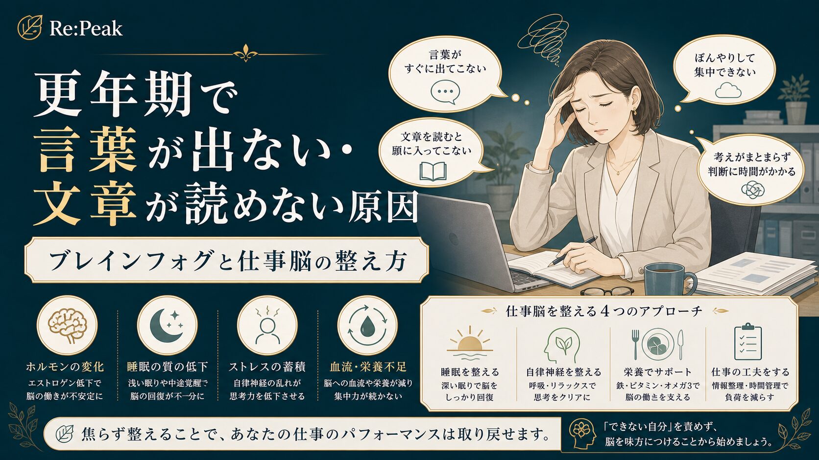 更年期で言葉が出ない・文章が読めない原因
