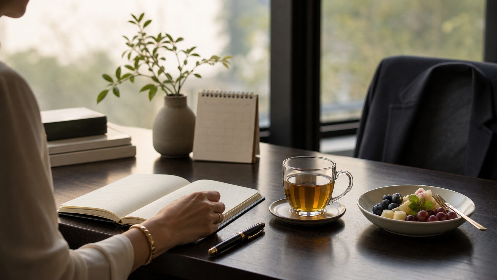 朝の整え方をイメージする静かな時間