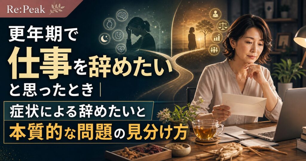 更年期で仕事を辞めたいと思ったとき｜症状による辞めたいと本質的な問題の見分け方